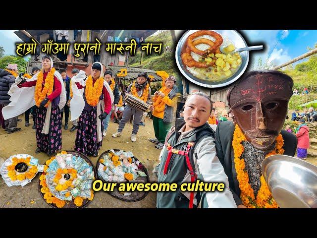 In our old traditional culture Boys dance in Nepali Rural Village || Maruni Dance of Rai Community