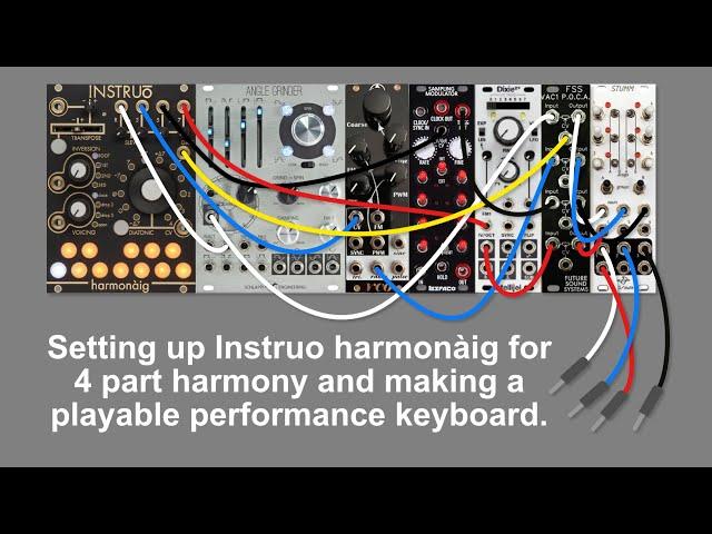 Setting Up Instruo harmonàig with 4 VCOs and making a playable performance keyboard.