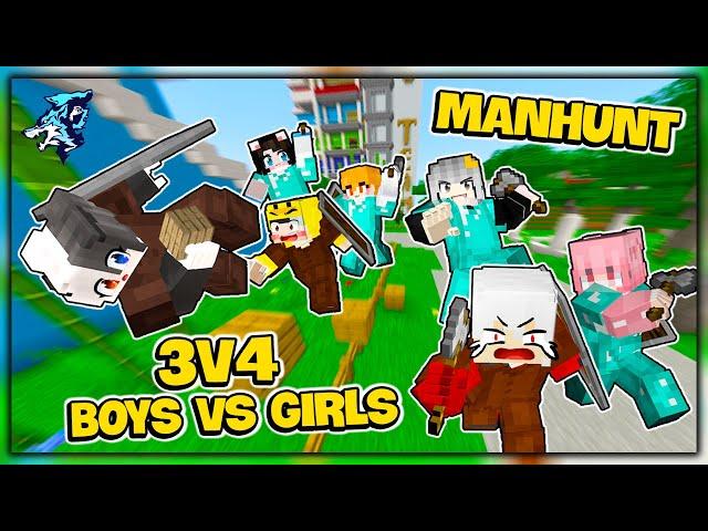 MANHUNT 3 vs 4 Minecraft