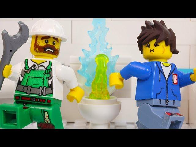 LEGO City Plumbing Fail STOP MOTION LEGO Toilet Fail | Billy Bricks | WildBrain - Cartoon Super Hero