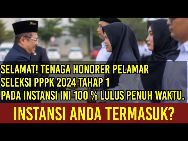 SELAMAT! Tenaga Honorer Pelamar Seleksi PPPK 2024 Tahap 1 pada Instansi Ini 100% Lulus Full Time.