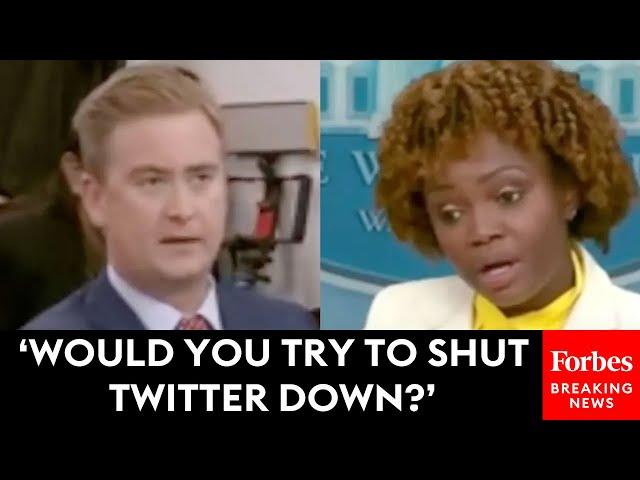 ‘Would You Try To Shut Twitter Down?’: Peter Doocy Grills Karine Jean-Pierre