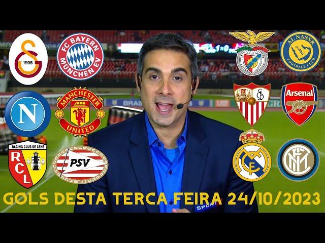 GOLS DESTA TERÇA FEIRA 24/10/2023 GOLS DE HOJE CHAMPIONS LEAGUE - GOLS DA RODADA LIGA DOS CAMPEÕES