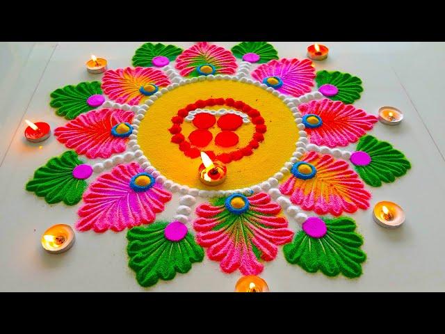 Happy Diwali Big Unique Rangoli 2024 | laxmi charan diwali rangoli | Diwali latest Rangoli | rangoli