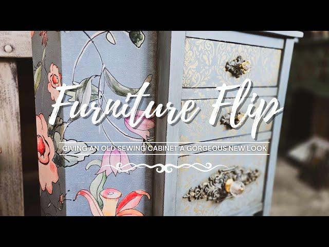 Furniture Flip • Transforming an old Sewing Cabinet • Salvaged • Martha Washington Sewing Cabinet