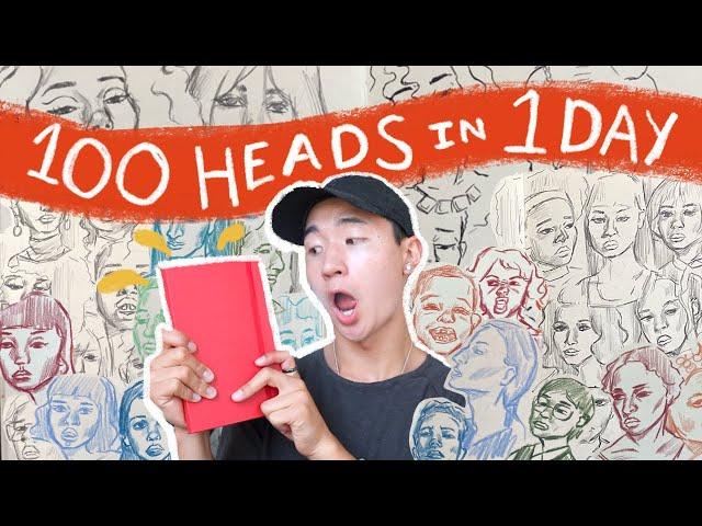 100 HEADS CHALLENGE in ONE day // drawing challenge + q&a 