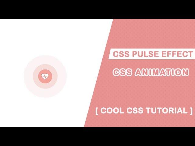 CSS Pulse Effect Animation | Pure CSS Animation Tutorial