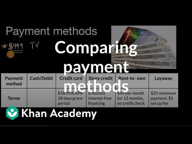 Comparing payment methods | Consumer credit | Financial Literacy | Khan Academy