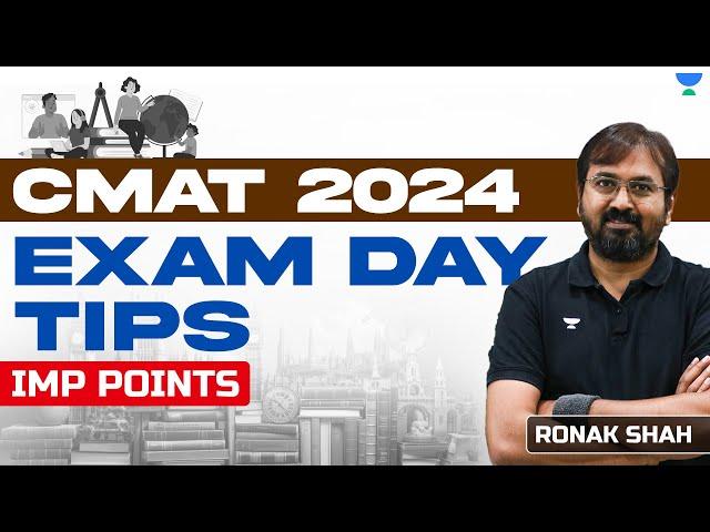 CMAT 2024 Exam Day Tips | Important Points | Ronak Shah