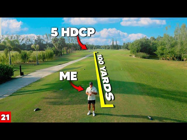 Can A 5 Handicap Beat A Scratch Golfer With a 100 yard Head Start?