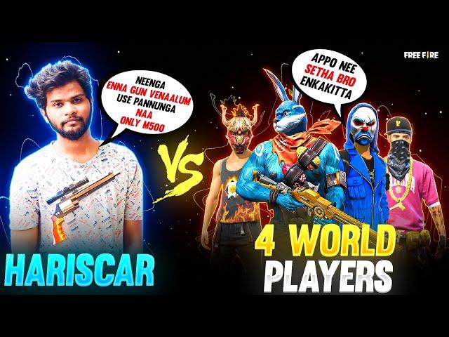  Hariscar Bot 1 vs 4 Hacker Level Player  Hariscar M500 Challenge Only || Enemy All  Gun FreeFire