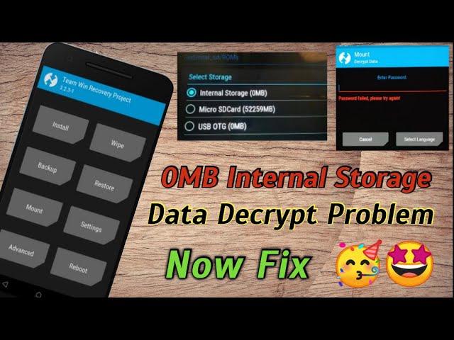 How to Fix 0MB Internal Storage problem In Twrp | TWRP Decrpy Data Problem fix