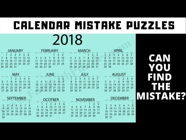 Calendar Mistake Finding #puzzles | Can You Find the Mistake?