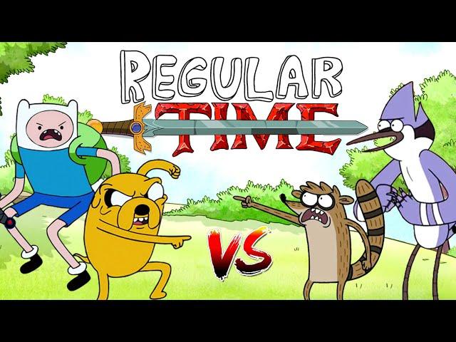 Regular Time: Mordecai & Rigby VS Finn & Jake