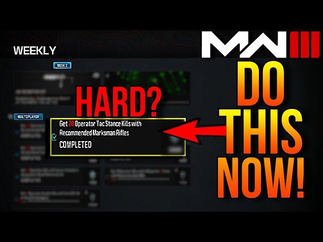 How To Get 20 TAC STANCE Kills With MARKSMAN RIFLES in MW3!