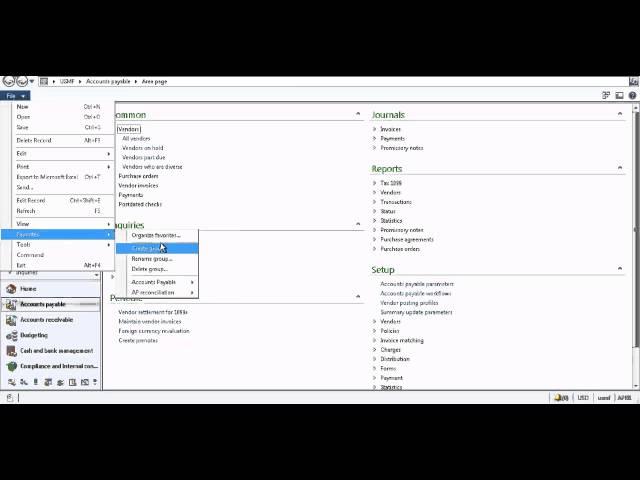 Microsoft Dynamics AX - How To Organize your Favorites