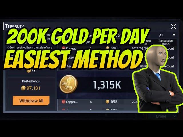 Undawn HOW TO GET EASY GOLD, 200.000 gold per day, UNDAWN