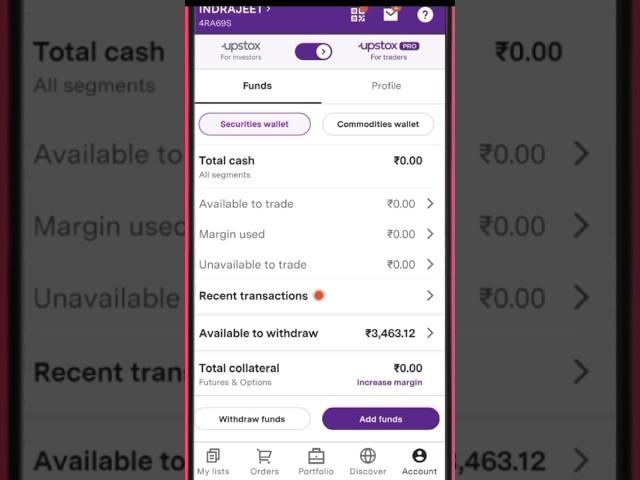 upstox money withdrawal process | #shorts #upstoxfundwithdraw #moneywithdrawal