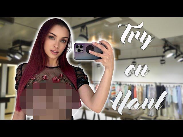 [4K] See-Through Clothes Try on Haul | Transparent Fabric & No Bra Trend