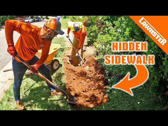 We Found A CRAZY OLD Sidewalk While Mowing This OVERGROWN Lawn