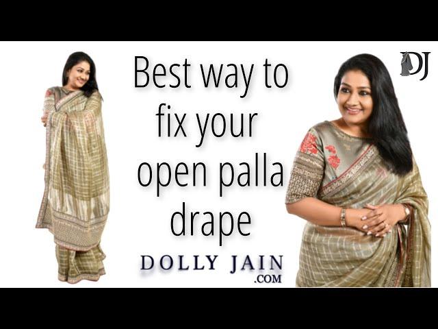 How to : Perfect Open Pallu Saree Draping | Dolly Jain खुला पल्लू Saree Draping for beginners