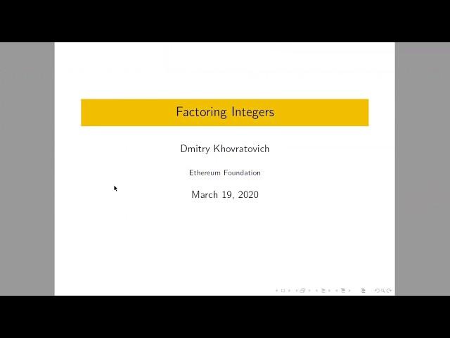 Dmitry Khovratovich - Factoring Integers