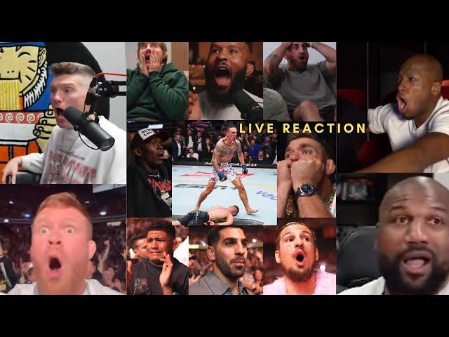 Fighters react to Max Holloway KNOCKING OUT Justin Gaethje #UFC300 #BMF