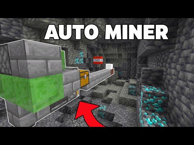 Automatic Diamond Mining Machine in Minecraft Bedrock 1.18!