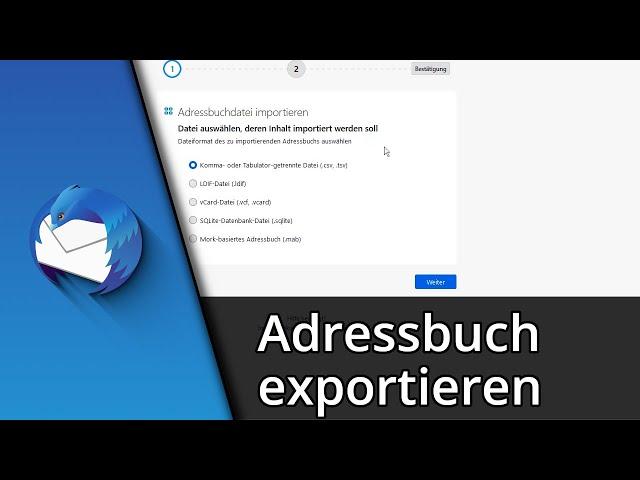 Thunderbird Adressbuch exportieren | Adressbuch importieren  Tutorial