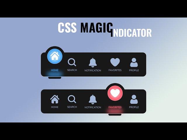 How To Create Magic Navigation Menu Indicator using Html CSS | Magic Navigation Menu Indicator