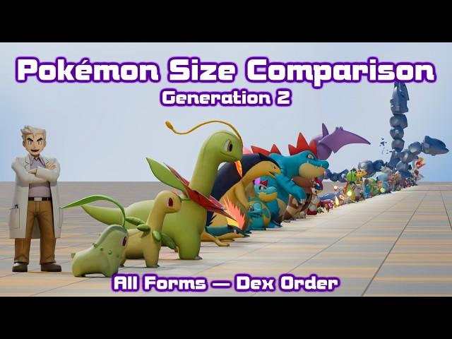 Pokemon Size Comparison - Gen 2 - All Forms - Dex Order