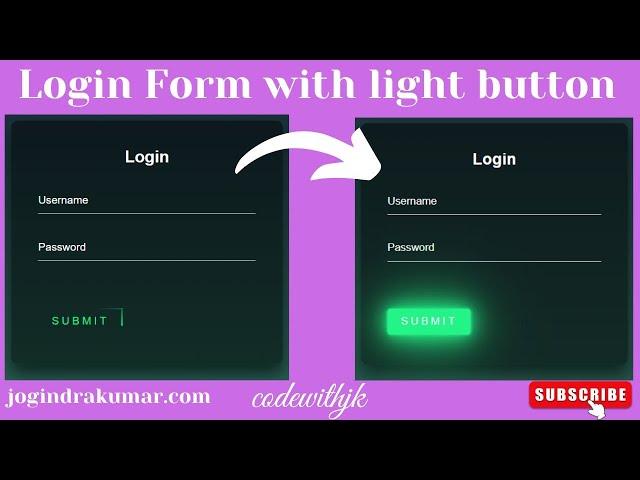 How to create login form with light button only html & css #html #css #login #form
