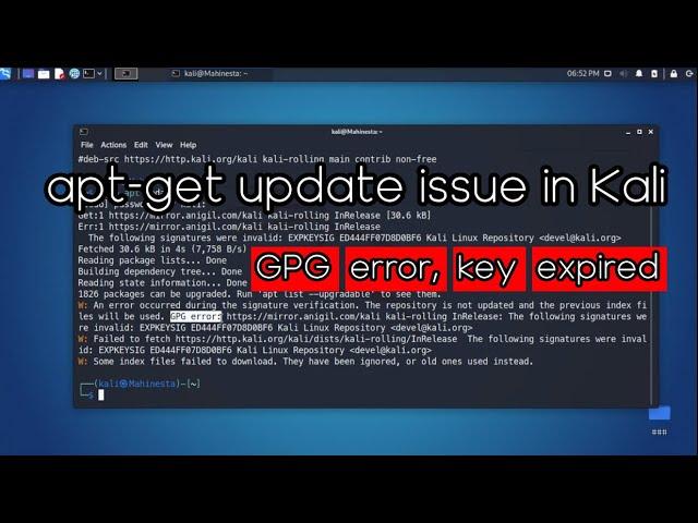 Fix: GPG Error, Key Expired (EXPKEYSIG Kali Linux Repository) | Kali Linux 2023