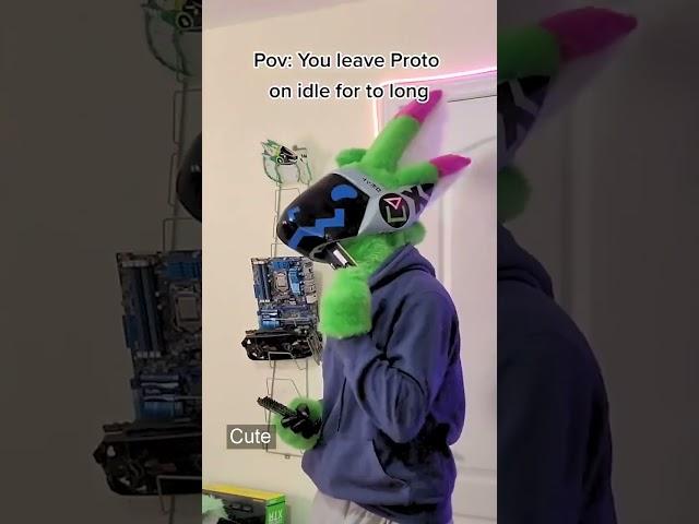 need to reboot? credit: proto_the_protogen #viral #kawaii #furry #furrypride #protogen