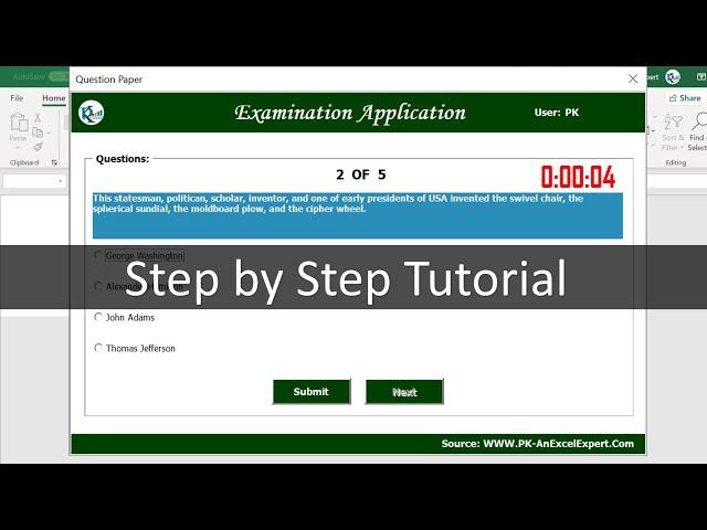 Exam Application Form with Timer | Step by Step Tutorial