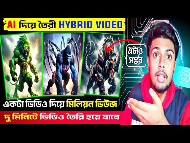 মাত্র ২ মিনিটে AI দিয়ে Hybrid Video তৈরি করুন ভাইরাল কন্টেন্টের নতুন চাবিকাঠি | Ai দিয়ে ভিডিও তৈরি