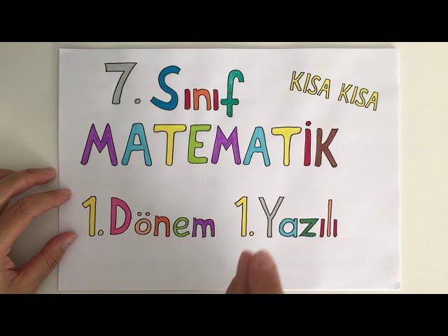 7. Sınıf Matematik 1. Dönem 1. Yazılı (PUANLI)