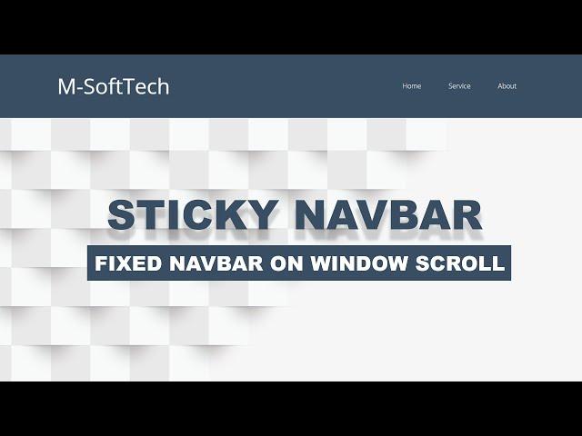 Sticky Navigation Bar On Scroll Using  Javascript | Fixed Navbar on Scroll | Shrinking Navbar