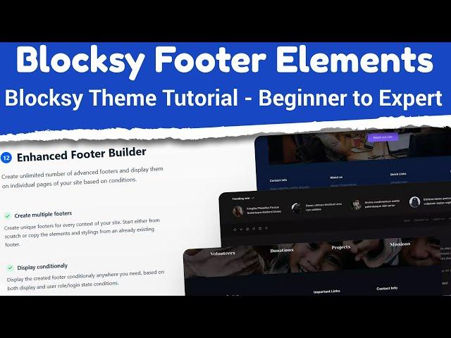 Blocksy Footer Elements | Blocksy Theme Tutorial - Beginner to Expert