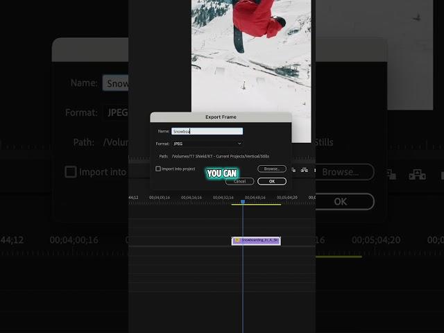 EDITING TIP! Easy Screenshots in Premiere Pro 2024 #premierepro #editingtutorial #premierebasics