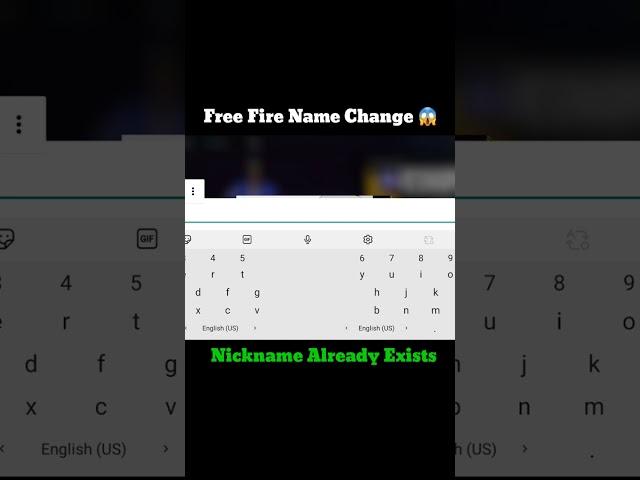 Free Fire  Nickname Already Exists Problems || How To Change Duplicate Name Free Fire #shorts#viral