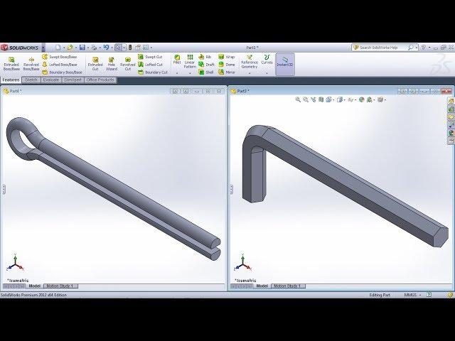 SolidWorks Training Practice Exercises for Beginners - 9 | SolidWorks Swept Boss Base Tutorial