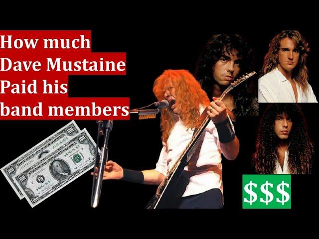 How much Mustaine paid his band members - Chris Poland, Marty Friedman, Nick Menza, Dave Ellefson