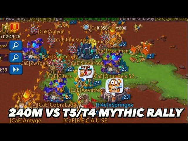 Taking Rallies On My Solo Trap! Can 240M Withstand Mythic T5/T4 Rallies? Lords Mobile