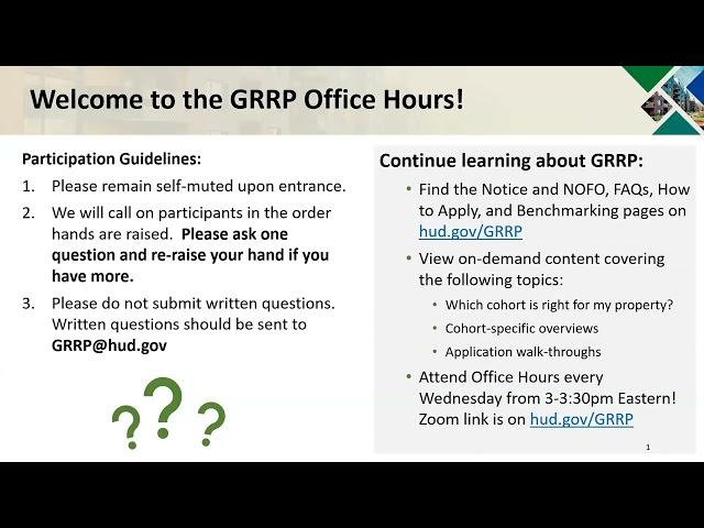 The GRRP Office Hours – March 6, 2024