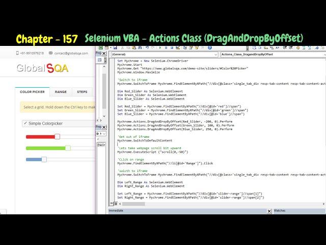 Selenium VBA - Actions Class (DragAndDropByOffset)