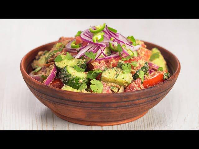 All Ingenious Is Simple! Famous Georgian Tomato & Cucumber Salad. Recipe by Always Yummy!