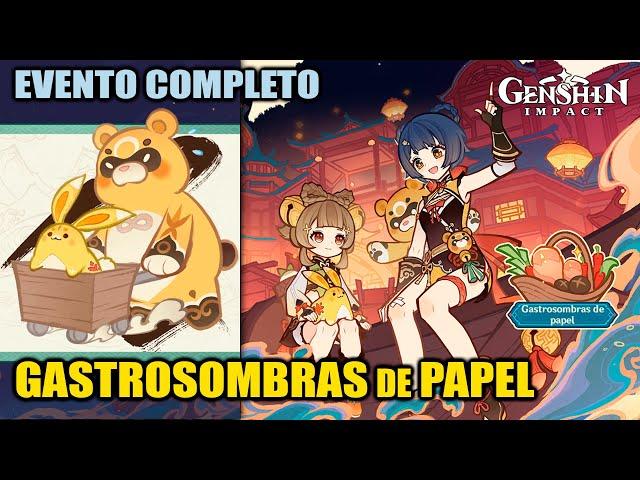 Gastrosombras de papel EVENTO COMPLETO 9/9 ｜ Guoba ｜ Rito de la Linterna ｜ Evento de Genshin Impact