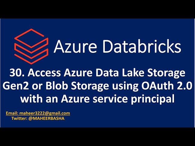 30.Access Data Lake Storage Gen2 or Blob Storage with an Azure service principal in Azure Databricks