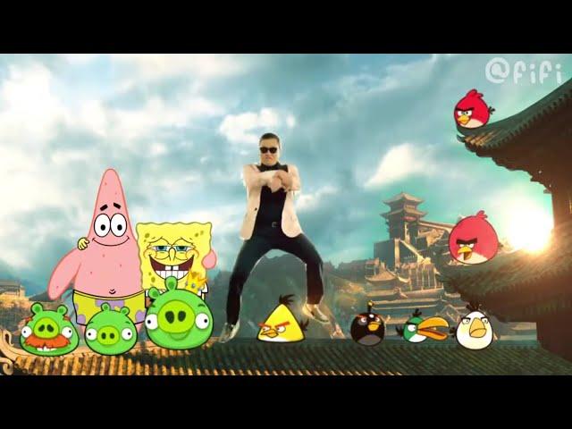 Angry Birds Gangnam Style With Bad Piggies, PSY